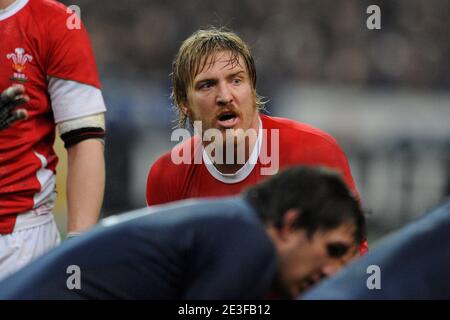 Wales' Andy Powell durante il RBS Six Nations Championship 2009 Rugby Union, Francia contro Galles al 'stade de France' di Saint-Denis, Francia il 27 febbraio 2009. La Francia ha vinto il 21-16. Foto di Henri Szwarc/Cameleon/ABACAPRESS.COM Foto Stock