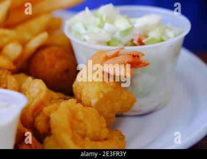 Gamberi fritti freschi Foto Stock