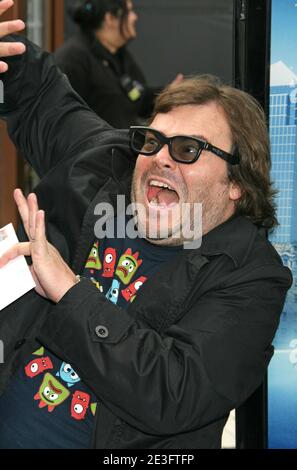 Jack Black arriva alla prima di 'Mostri contro alieni' tenuta al Gibson Amphitheatre di Universal City a Los Angeles, CA, USA il 22 marzo 2009. Foto di Baxter/ABACAPRESS.COM Foto Stock