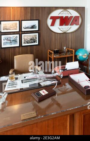 L'ufficio del CEO Jack Frye all'hotel TWA all'aeroporto JFK A Queens NYC Foto Stock