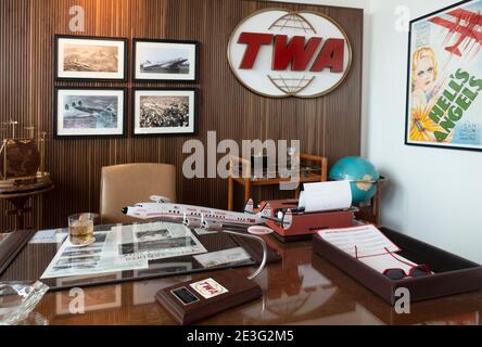 L'ufficio del CEO Jack Frye all'hotel TWA all'aeroporto JFK A Queens NYC Foto Stock