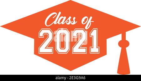 Classe di graduazione 2021 arancione grafico Foto Stock