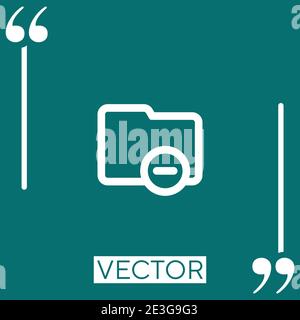 Icona lineare pulsante Rimuovi contorno cartella. Linea tratto modificabile Illustrazione Vettoriale