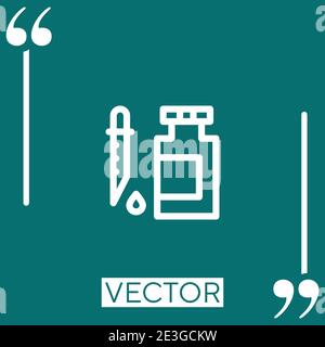 Icona vettore contagocce icona lineare. Linea stroked modificabile Illustrazione Vettoriale