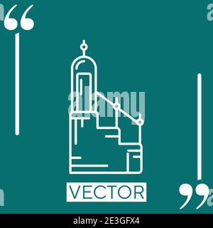 Icona del vettore della barra minatrice islamica icona lineare. Linea tratto modificabile Illustrazione Vettoriale