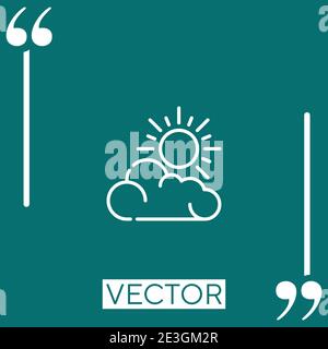 Icona vettore nuvoloso icona lineare. Linea tratto modificabile Illustrazione Vettoriale
