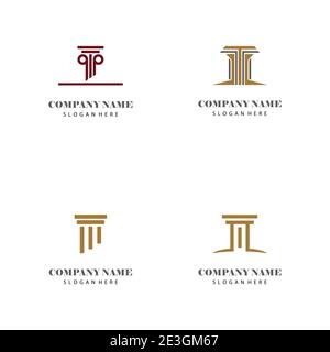 Impostare la natura del simbolo del vettore modello logo colonna Illustrazione Vettoriale