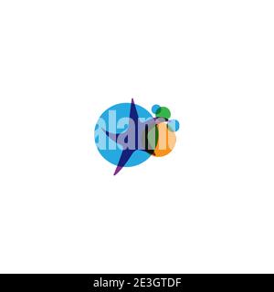 Disegno dell'icona vettoriale del modello di logo Star Fish Illustrazione Vettoriale