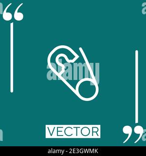 Pin di sicurezza icona vettore aperta icona lineare. Linea tratto modificabile Illustrazione Vettoriale