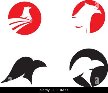 Impostare Falcon Eagle birdWave Logo modello vettore simbolo natura Illustrazione Vettoriale