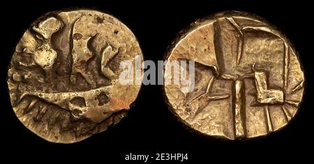 Durotriges British AF2 'Stipled' Quarter Stater Foto Stock