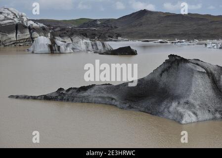 Campo di ghiaccio del ghiacciaio Svínafellsjökull nell'Islanda meridionale Foto Stock