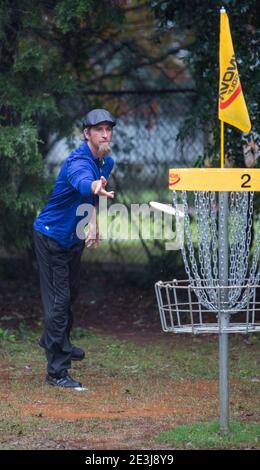 Torneo di disc golf a Rock Hill, S.C. Foto Stock