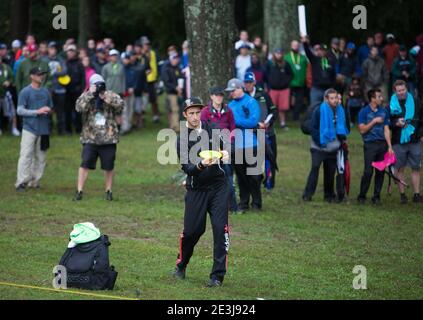 Torneo di disc golf a Rock Hill, S.C. Foto Stock