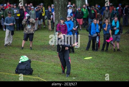 Torneo di disc golf a Rock Hill, S.C. Foto Stock