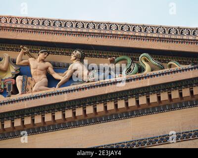 Primo piano del museo d'arte di Philadelphia. Foto Stock
