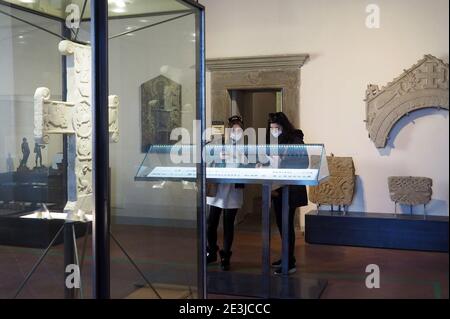 Italia, Toscana, Cortona (Arezzo), 18 gennaio 2021 : primo giorno di riapertura del Museo MAEC (Museo Accademia Etrusca Cortona) dopo il Foto Stock