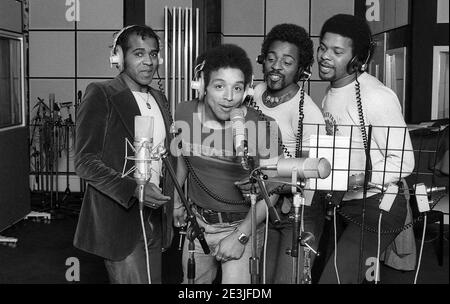 La cosa reale. Registrando il loro album '4 out of 8' presso gli Scorpion Studios di Londra UK 1977 Foto Stock