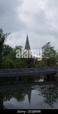 Vista dalla città tedesca chiamata Lueneburg in basso sassonia Foto Stock