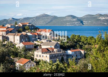 Mali Iz, Isola di Iz, arcipelago di Zara, Dalmazia, Croazia Foto Stock