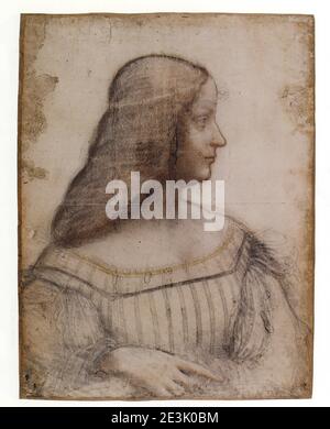 LEONARDO DA VINCI. RITRATTO DI ISABELLA D'ESTE Foto Stock