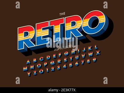 Vettore di alfabeto e font stilizzati Illustrazione Vettoriale