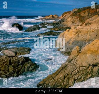 Surf, Garrapata State Park, Big Sur, Monterey County, California Foto Stock