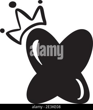 Vector Pump vintage cute letter X con corona. Logo del carattere Princess Element. San Valentino segno di alfabeto disegnato a mano per la decorazione e il disegno della pagina Illustrazione Vettoriale