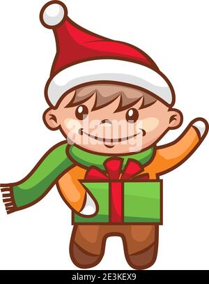 ragazzo babbo natale Illustrazione Vettoriale