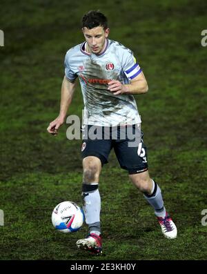 Jason Pearce di Charlton Athletic durante la partita Sky Bet League One al Weston Homes Stadium di Peterborough. Data immagine: Martedì 19 gennaio 2021. Foto Stock