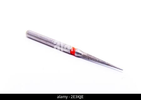 Trapani dentali in primo piano. Attrezzature in una clinica odontoiatrica. Attrezzi per il trattamento dei denti. Foto Stock