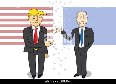 trump e biden caricatura Illustrazione Vettoriale