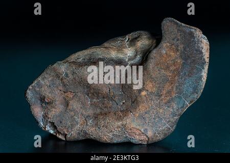 Meteorite condrita isolato, pezzo di roccia formato come un asteroide nell'universo a durante la creazione del sistema solare Foto Stock