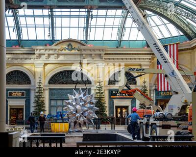 Las Vegas, 8 GENNAIO 2021 - il Bellagio Conservatory and Botanical Gardens è in fase di ristrutturazione Foto Stock