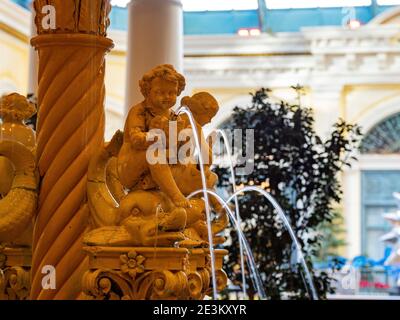 Las Vegas, 8 GENNAIO 2021 - primo piano di una fontana nel Bellagio Hotel and Casino Foto Stock