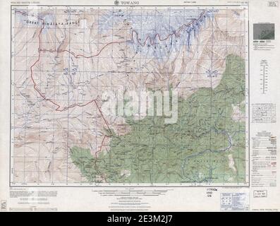 Mappa India e Pakistan 1-250,000 Tile NG 46-2 Towang. Foto Stock