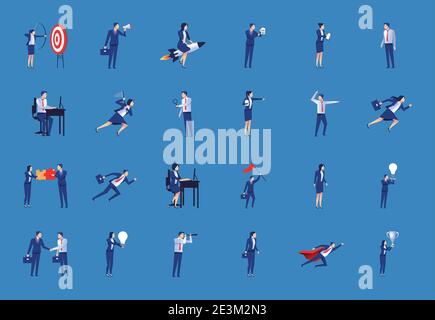 bundle of twenty six elegant business people workers characters vector illustration design Illustrazione Vettoriale