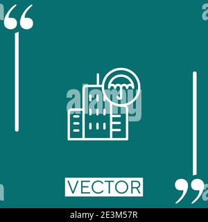 Icona vettore assicurazione domestica icona lineare. Linea tratto modificabile Illustrazione Vettoriale