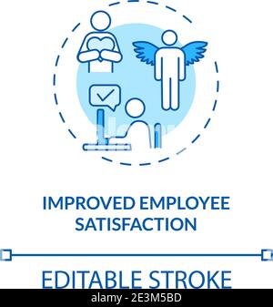Icona del concetto di soddisfazione dei dipendenti migliorata Illustrazione Vettoriale