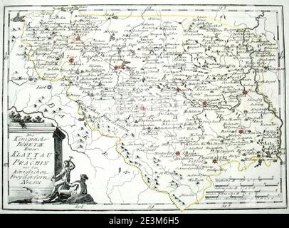 Mappa di Boemia nel 1791 di Reilly 101b. Foto Stock