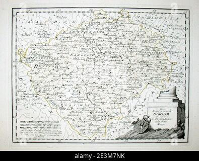 Mappa di Boemia nel 1791 di Reilly 095. Foto Stock