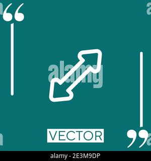 Icona vettore contorno a doppia freccia icona lineare. Linea tratto modificabile Illustrazione Vettoriale