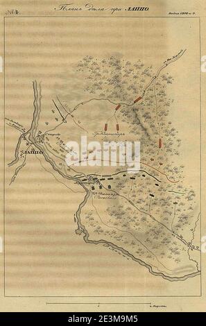 Mappa della battaglia di Lapua (lingua russa). Foto Stock