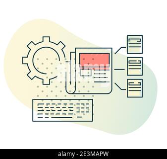 Analisi dei dati - ordinamento automatizzato delle informazioni - Illustrazione come EPS 10 file Illustrazione Vettoriale