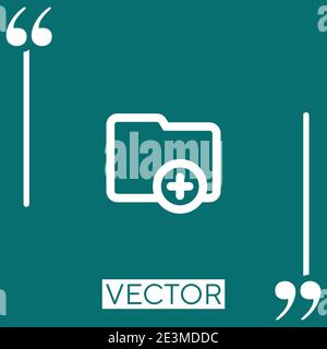 Aggiungi cartella icona lineare pulsante interfaccia delineata. Linea tratto modificabile Illustrazione Vettoriale