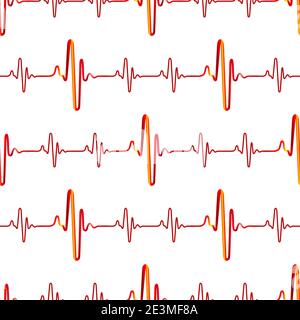 Schema continuo dei cardiogrammi astratti Illustrazione Vettoriale
