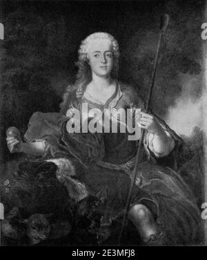 Markgraf Karl Alexander von Brandenburg-Ansbach als Paris (Kopie nach Pesne). Foto Stock