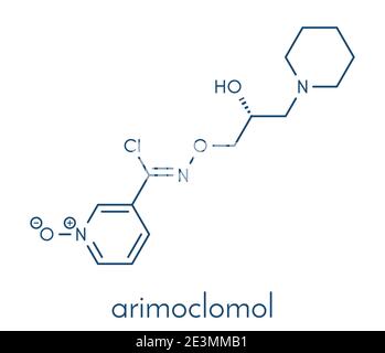 Molecola di farmaco di Arimoclomolo. Formula scheletrica. Illustrazione Vettoriale