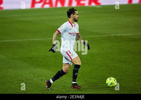 Suso di Siviglia durante il campionato spagnolo la Liga partita di calcio tra CD Alaves e Sevilla CF il 19 gennaio 2021 allo stadio Mendizorrotza di Vitoria, Spagna - Foto Ricardo Larreina / Spagna DPPI / DPPI / LiveMedia Foto Stock