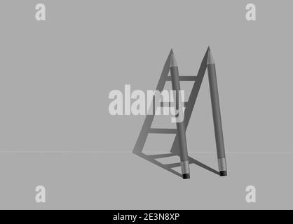 Concetto di creatività di successo, scala a matita con spazio di copia Foto Stock